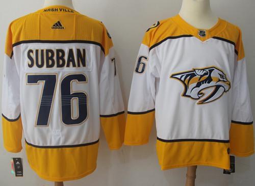 Adidas Predators 76 Pk Subban White Road Authentic Stitched Nhl Jersey