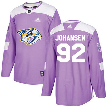 Adidas Predators 92 Ryan Johansen Purple Authentic Fights Cancer Stitched Nhl Jersey