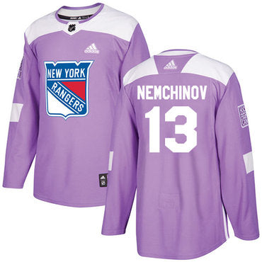 Adidas Rangers 13 Sergei Nemchinov Purple Authentic Fights Cancer Stitched Nhl Jersey