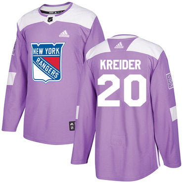 Adidas Rangers 20 Chris Kreider Purple Authentic Fights Cancer Stitched Nhl Jersey