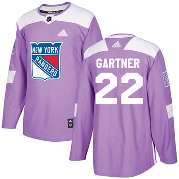 Adidas Rangers 22 Mike Gartner Purple Authentic Fights Cancer Stitched Nhl Jersey