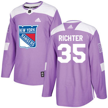 Adidas Rangers 35 Mike Richter Purple Authentic Fights Cancer Stitched Nhl Jersey