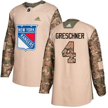 Adidas Rangers 4 Ron Greschner Camo Authentic 2017 Veterans Day Stitched Nhl Jersey