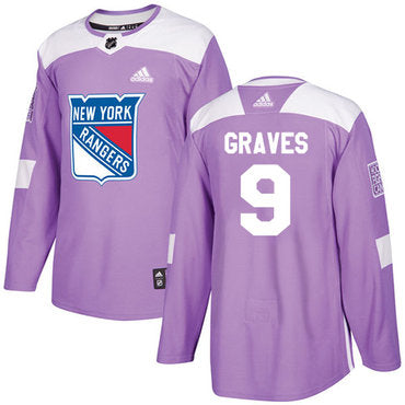 Adidas Rangers 9 Adam Graves Purple Authentic Fights Cancer Stitched Nhl Jersey