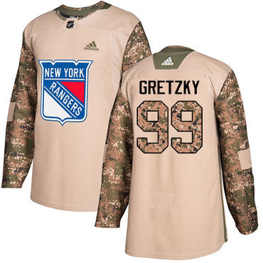 Adidas Rangers 99 Wayne Gretzky Camo Authentic 2017 Veterans Day Stitched Nhl Jersey