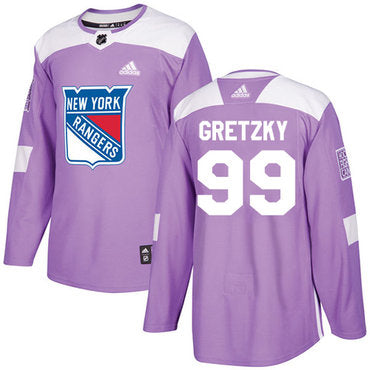 Adidas Rangers 99 Wayne Gretzky Purple Authentic Fights Cancer Stitched Nhl Jersey