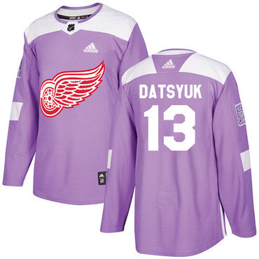 Adidas Red Wings 13 Pavel Datsyuk Purple Authentic Fights Cancer Stitched Nhl Jersey