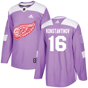 Adidas Red Wings 16 Vladimir Konstantinov Purple Authentic Fights Cancer Stitched Nhl Jersey