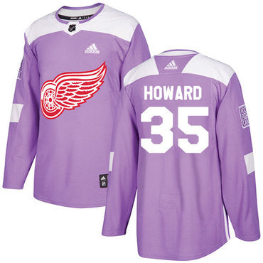 Adidas Red Wings 35 Jimmy Howard Purple Authentic Fights Cancer Stitched Nhl Jersey