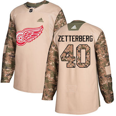 Adidas Red Wings 40 Henrik Zetterberg Camo Authentic 2017 Veterans Day Stitched Nhl Jersey