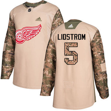 Adidas Red Wings 5 Nicklas Lidstrom Camo Authentic 2017 Veterans Day Stitched Nhl Jersey