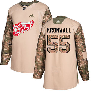 Adidas Red Wings 55 Niklas Kronwall Camo Authentic 2017 Veterans Day Stitched Nhl Jersey