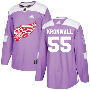 Adidas Red Wings 55 Niklas Kronwall Purple Authentic Fights Cancer Stitched Nhl Jersey