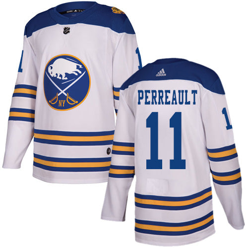 Adidas Sabres 11 Gilbert Perreault White Authentic 2018 Winter Classic Stitched Nhl Jersey