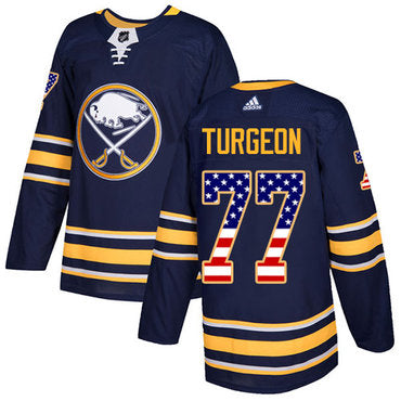 Adidas Sabres 77 Pierre Turgeon Navy Blue Home Authentic Usa Flag Stitched Nhl Jersey