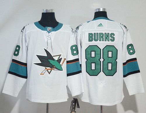 Adidas San Jose Sharks 88 Brent Burns White Road Authentic Stitched Nhl Jersey