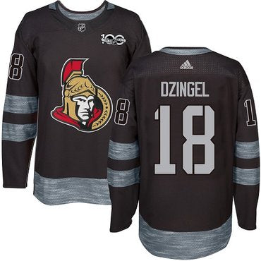 Adidas Senators 18 Ryan Dzingel Black 1917 2017 100th Anniversary Stitched Nhl Jersey