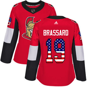 Adidas Senators 19 Derick Brassard Red Home Authentic Usa Flag Womens Stitched Nhl Jersey