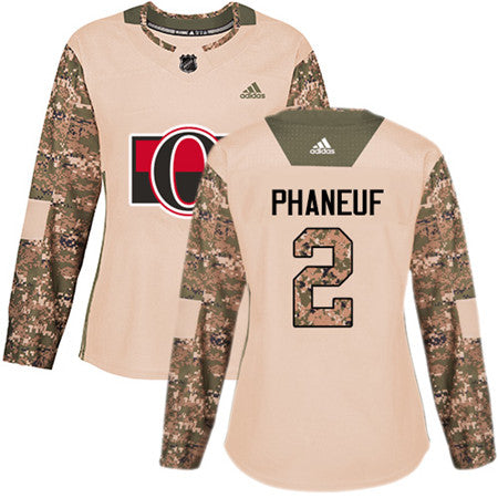 Adidas Senators 2 Dion Phaneuf Camo Authentic 2017 Veterans Day Womens Stitched Nhl Jersey