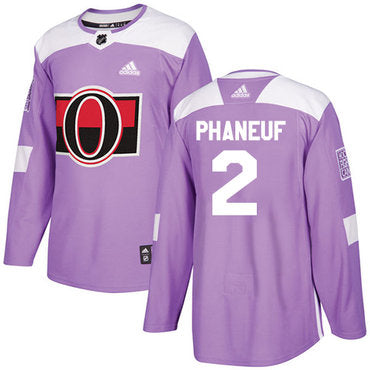 Adidas Senators 2 Dion Phaneuf Purple Authentic Fights Cancer Stitched Nhl Jersey