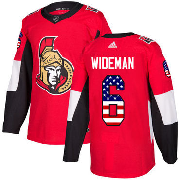 Adidas Senators 6 Chris Wideman Red Home Authentic Usa Flag Stitched Nhl Jersey