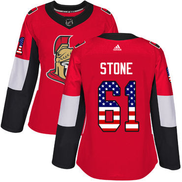 Adidas Senators 61 Mark Stone Red Home Authentic Usa Flag Womens Stitched Nhl Jersey