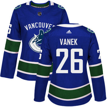 Adidas Vancouver Canucks 26 Thomas Vanek Blue Home Authentic Womens Stitched Nhl Jersey