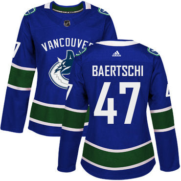 Adidas Vancouver Canucks 47 Sven Baertschi Blue Home Authentic Womens Stitched Nhl Jersey