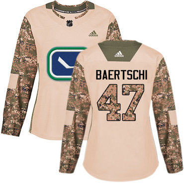 Adidas Vancouver Canucks 47 Sven Baertschi Camo Authentic 2017 Veterans Day Womens Stitched Nhl Jersey