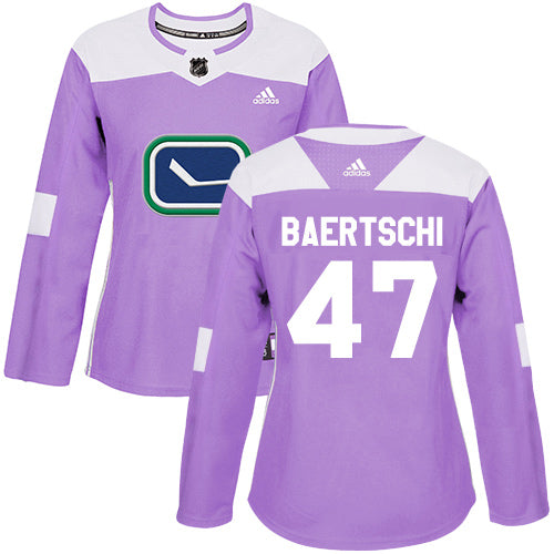 Adidas Vancouver Canucks 47 Sven Baertschi Purple Authentic Fights Cancer Womens Stitched Nhl Jersey