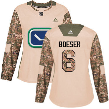 Adidas Vancouver Canucks 6 Brock Boeser Camo Authentic 2017 Veterans Day Womens Stitched Nhl Jersey