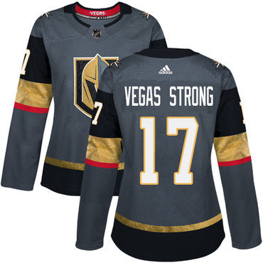 Adidas Vegas Golden Knights 17 Vegas Strong Grey Home Authentic Womens Stitched Nhl Jersey
