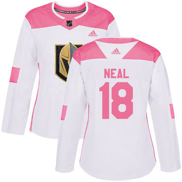 Adidas Vegas Golden Knights 18 James Neal White Pink Authentic Fashion Womens Stitched Nhl Jersey