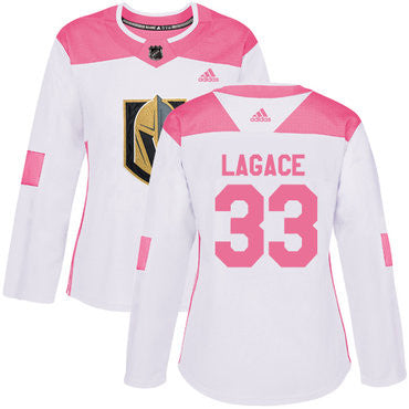 Adidas Vegas Golden Knights 33 Maxime Lagace White Pink Authentic Fashion Womens Stitched Nhl Jersey