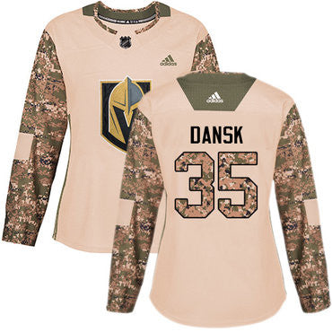 Adidas Vegas Golden Knights 35 Oscar Dansk Camo Authentic 2017 Veterans Day Womens Stitched Nhl Jersey