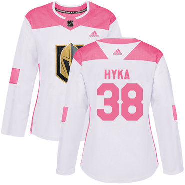 Adidas Vegas Golden Knights 38 Tomas Hyka White Pink Authentic Fashion Womens Stitched Nhl Jersey