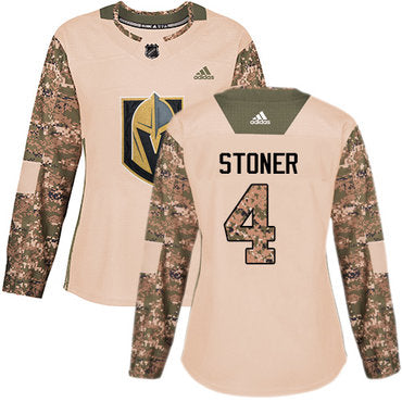 Adidas Vegas Golden Knights 4 Clayton Stoner Camo Authentic 2017 Veterans Day Womens Stitched Nhl Jersey