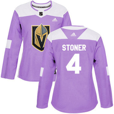Adidas Vegas Golden Knights 4 Clayton Stoner Purple Authentic Fights Cancer Womens Stitched Nhl Jersey