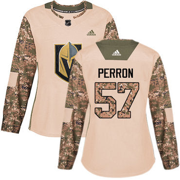 Adidas Vegas Golden Knights 57 David Perron Camo Authentic 2017 Veterans Day Womens Stitched Nhl Jersey