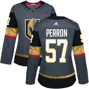 Adidas Vegas Golden Knights 57 David Perron Grey Home Authentic Womens Stitched Nhl Jersey
