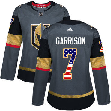 Adidas Vegas Golden Knights 7 Jason Garrison Grey Home Authentic Usa Flag Womens Stitched Nhl Jersey