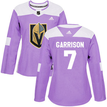 Adidas Vegas Golden Knights 7 Jason Garrison Purple Authentic Fights Cancer Womens Stitched Nhl Jersey