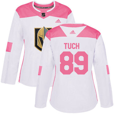 Adidas Vegas Golden Knights 89 Alex Tuch White Pink Authentic Fashion Womens Stitched Nhl Jersey