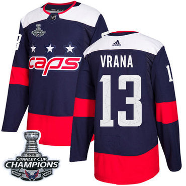 Adidas Washington Capitals 13 Jakub Vrana Navy Authentic 2018 Stadium Series Stanley Cup Final Champions Stitched Nhl Jersey
