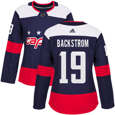 Adidas Washington Capitals 19 Nicklas Backstrom Navy Authentic 2018 Stadium Series Womens Stitched Nhl Jersey