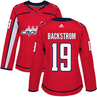 Adidas Washington Capitals 19 Nicklas Backstrom Red Home Authentic Womens Stitched Nhl Jersey