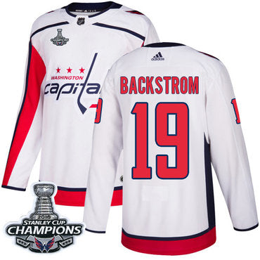 Adidas Washington Capitals 19 Nicklas Backstrom White Road Authentic Stanley Cup Final Champions Stitched Nhl Jersey