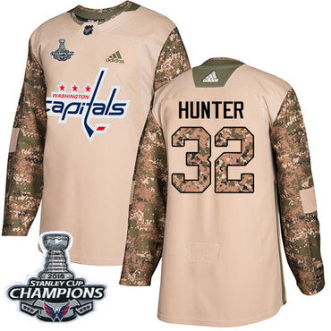 Adidas Washington Capitals 32 Dale Hunter Camo Authentic 2017 Veterans Day Stanley Cup Final Champions Stitched Nhl Jersey