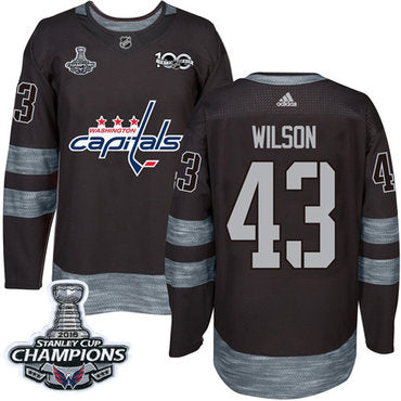 Adidas Washington Capitals 43 Tom Wilson Black 1917 2017 100th Anniversary Stanley Cup Final Champions Stitched Nhl Jersey