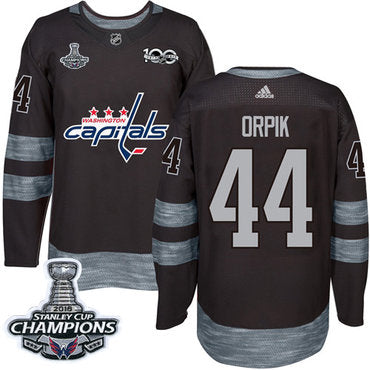 Adidas Washington Capitals 44 Brooks Orpik Black 1917 2017 100th Anniversary Stanley Cup Final Champions Stitched Nhl Jersey